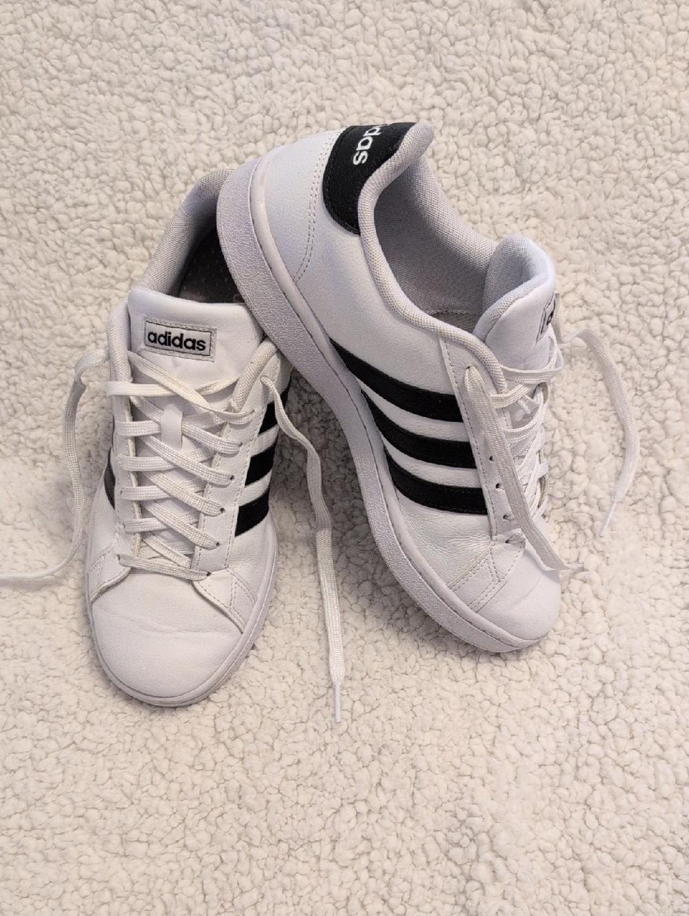 adidas White and Black Classic Court Sneakers